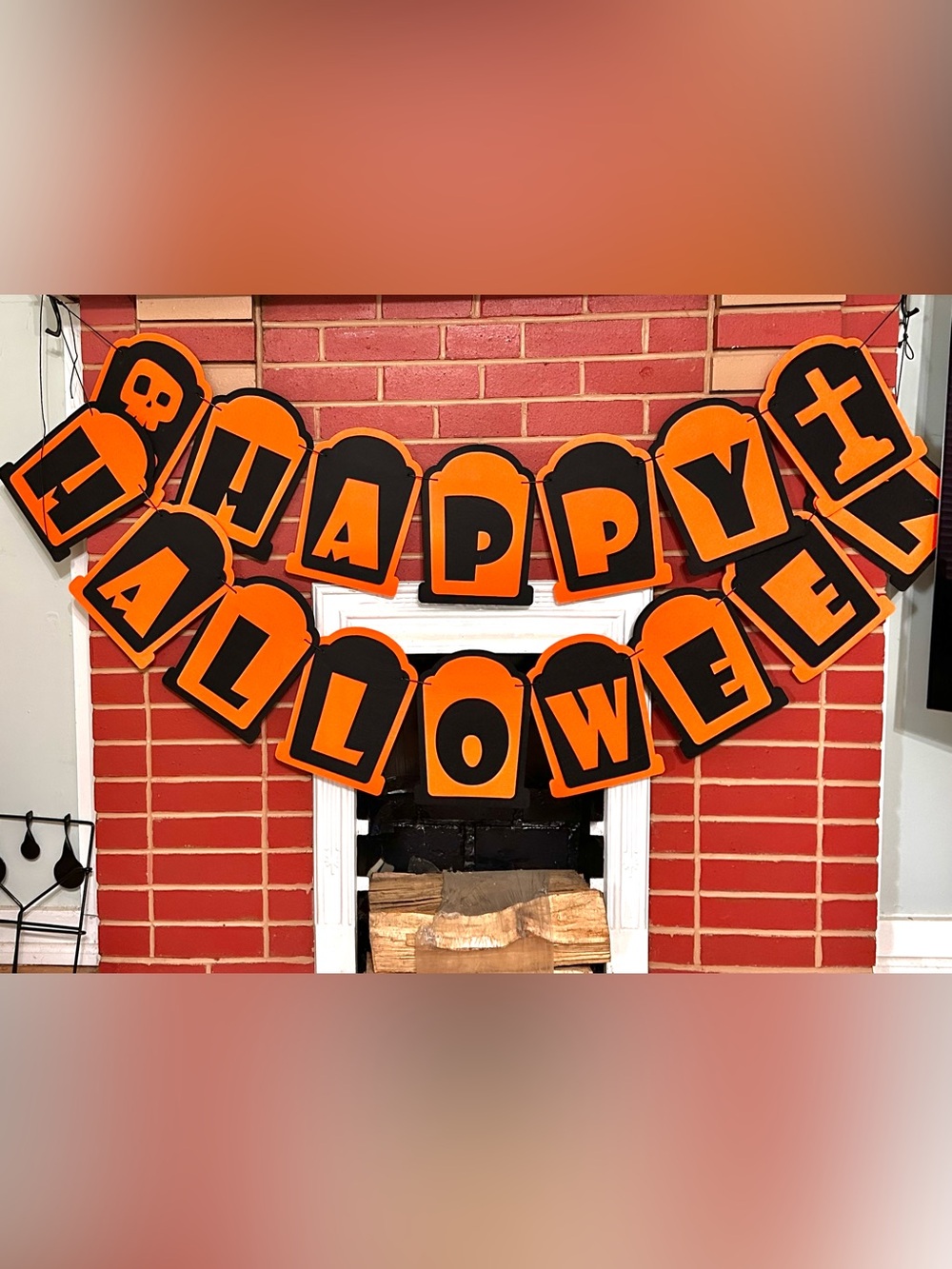Happy Halloween Thick Felt Extra Large Banner Garland NIB